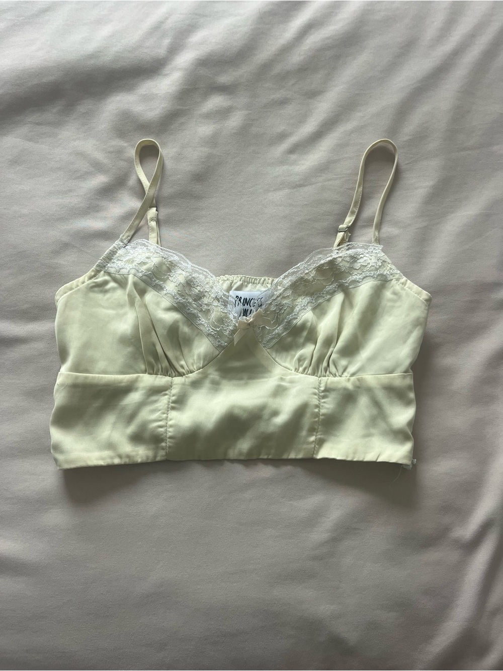 Princes Polly Old School Love Yellow Crop Top